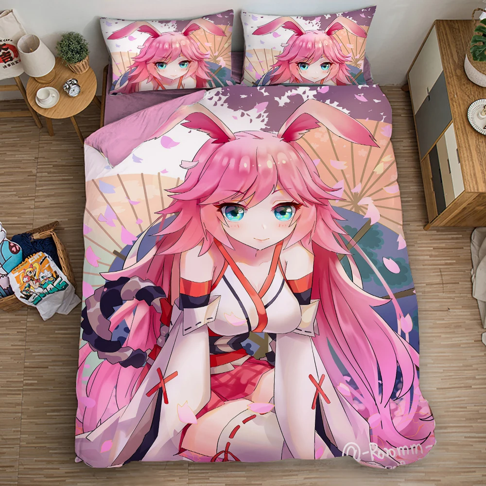 

3D Yae Sakura Anime Print Bedding Set Duvet Covers Pillowcases One Piece Comforter Bedding Sets Bedclothes Bed Linen 01