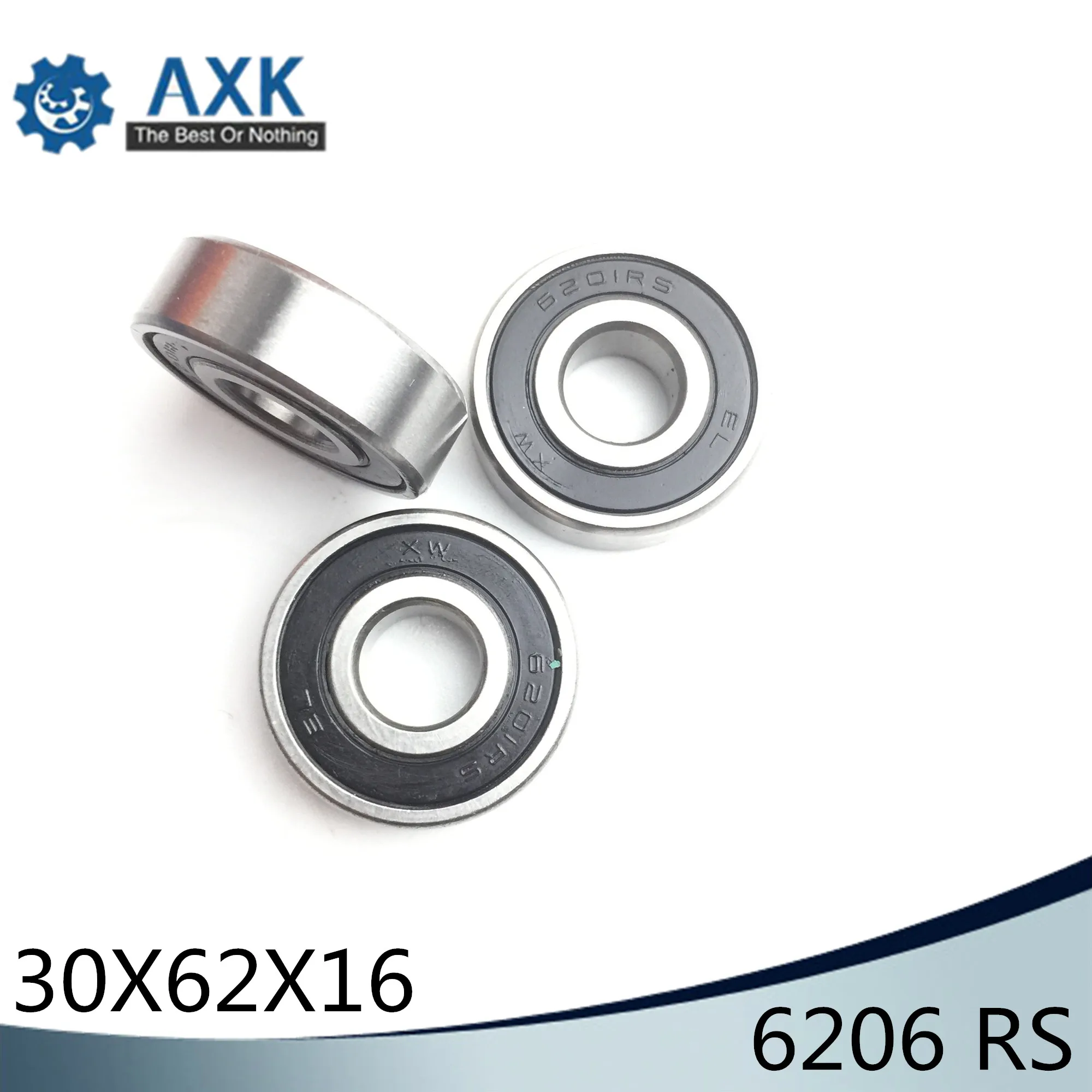 6206RS Bearing ABEC-3 (1 PCS) 30x62x16 mm Deep Groove 6206-2RS Ball Bearings 6206RZ 180206 RZ RS 6206 2RS EMQ Quality