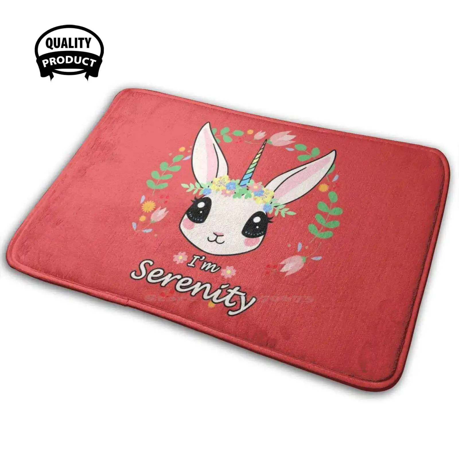 Mi Serenity The Unicorn Bunny 3D Soft Tappetino Antiscivolo Tappeto Tappeto Cuscino Coniglio Serenity Horned Animali Creature Magiche Cryptid