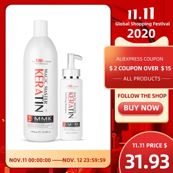 

1000ml Nice Smell Without Formalin Brazilian Keratin Treatment +300ml Purifying Shampoo Straighten and Treatment Damage Hair