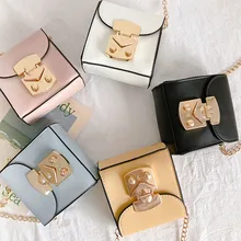 Модный Детский кошелек из овечьей кожи, маленький кошелек для мелочи, Одноцветный кошелек из искусственной кожи для маленьких девочек, сумка через плечо, мини-сумочка