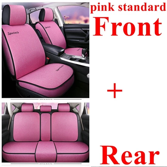 Передние+ задние автомобильные чехлы для Toyota corolla rav4 chr yaris Honda Fit Civic Suzuki Swift grand vitara Fiat Punto автомобильные аксессуары - Название цвета: pink standard