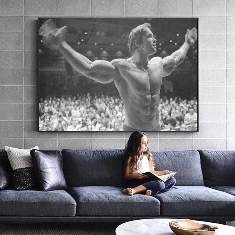 Картина на холсте для бодибилдинга Schwarzenegger картина фитнеса фотография стену