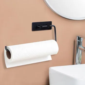 

New Punch-Free Toilet Tissue Holder Bathroom Kitchen Roll Paper Holder Toilet Stainless Steel Tissue Holder Paper Storage Shelf