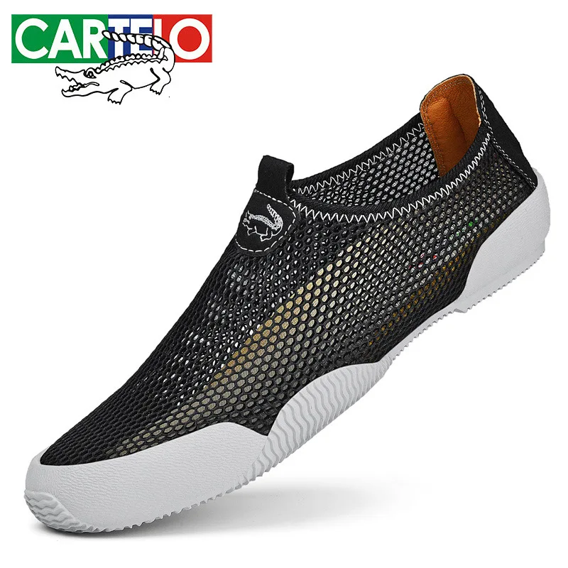 

CARTELO Mesh Slip-on Sneakers Slip-on Hollow out Loafers Breathable Mesh Shoes Trend Athletic Shoes