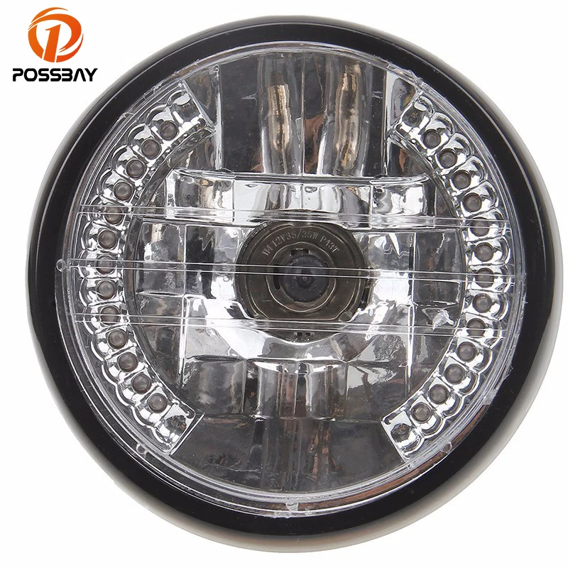 POSSBAY Универсальный 7 &quotH4 галогенная фара мотоцикла 12V 35W лампа фонаря указателя
