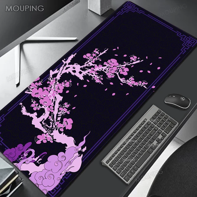 Sakura Mousepad Black Mausepad Pink Setup Gamer Accessories Office Carpet Japanese Art Mouse Pad Company Gaming Deskmat 90x40 Xl 15