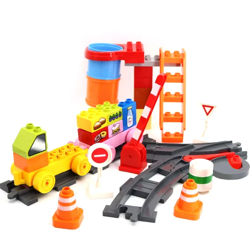 Diy Building Blocks Accessories Large Particle Train Transportation Track Site Parts Children's Educational Toys | Игрушки и хобби