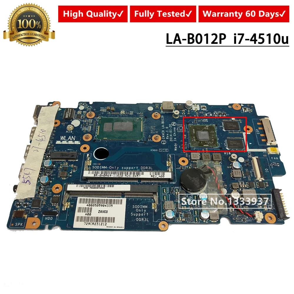 

CN-0H0R69 0H0R69 H0R69 For Dell Inspiron 5547 5447 laptop motherboard ZAVC0 ZAVA0 5447 LA-B012P REV:1.0 i7-4510u mainboard