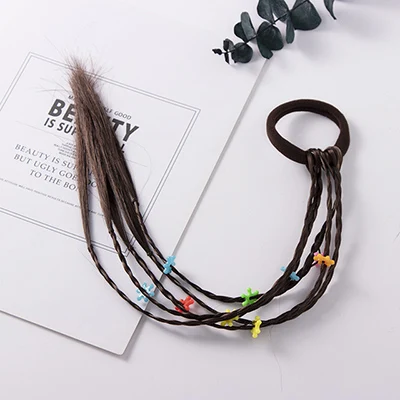 dark brown Rudder Милый цветок мяч Сердце Волосы Эластичный головной убор кольцо аксессуары держатель резинки для волос девушки парик резинка для хвоста ленты - Цвет: dark brown Rudder