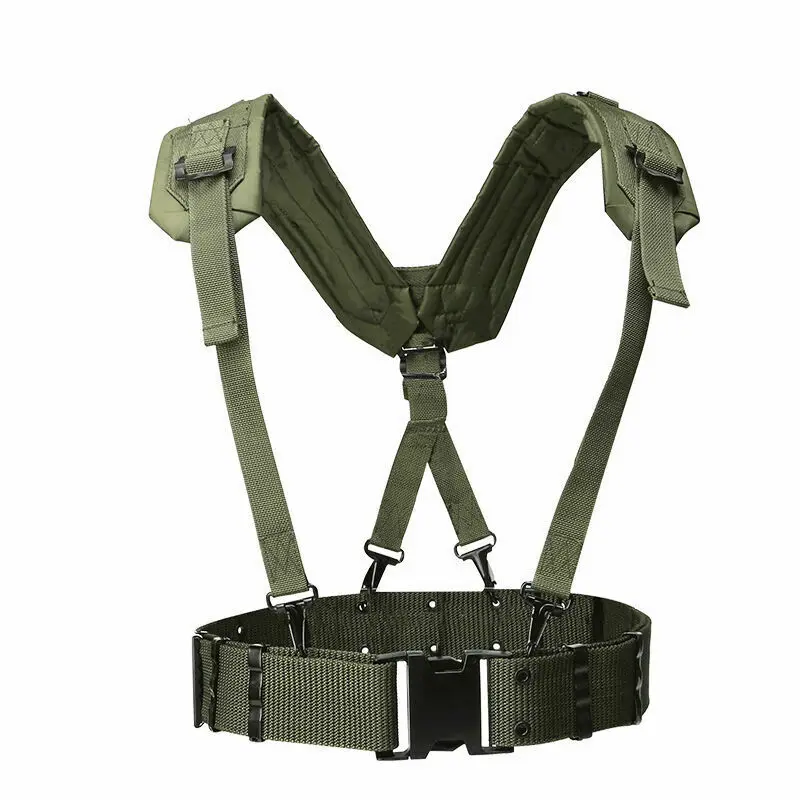 Tomwang2012. Military Tactical Us Army Field Ytype Load Bearing Suspenders And Belt Nylon Green