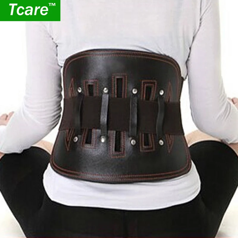 Tcare 1 Piece Leather Waist Belt Protect Lumbar Lower Back Support