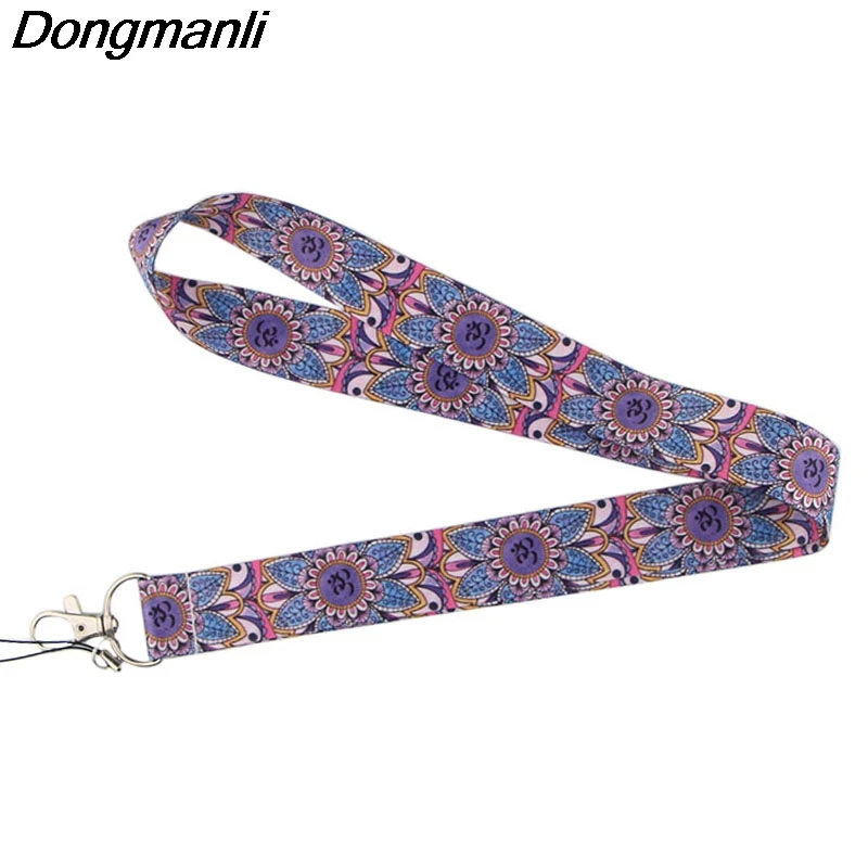 

PC226 Indian Yoga Keychain Lanyards Id Badge Holder ID Card Pass Gym Mobile Phone USB Badge Holder Key Strap