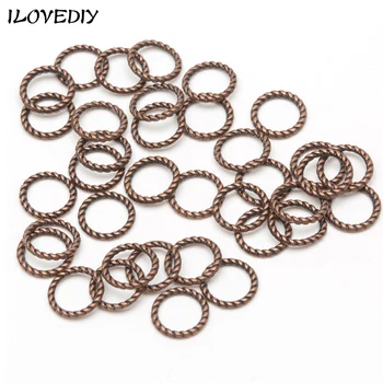 

60Pcs Tibetan Silver Twist-Ring Charm Link Rings Finding For Jewelry Making 8mm For Keychain Making Diy Accessories
