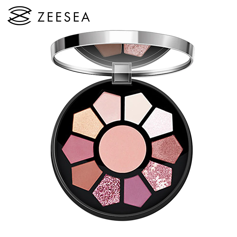 Палитра теней для век ZEESEA Beauty тени палитра макияжа водостойкие блестящие