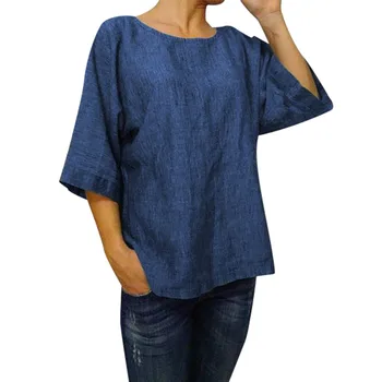 

Women Fashion Casual Loose Solid Half Sleeve Summer Shirts Tops Hara juku T Shirt