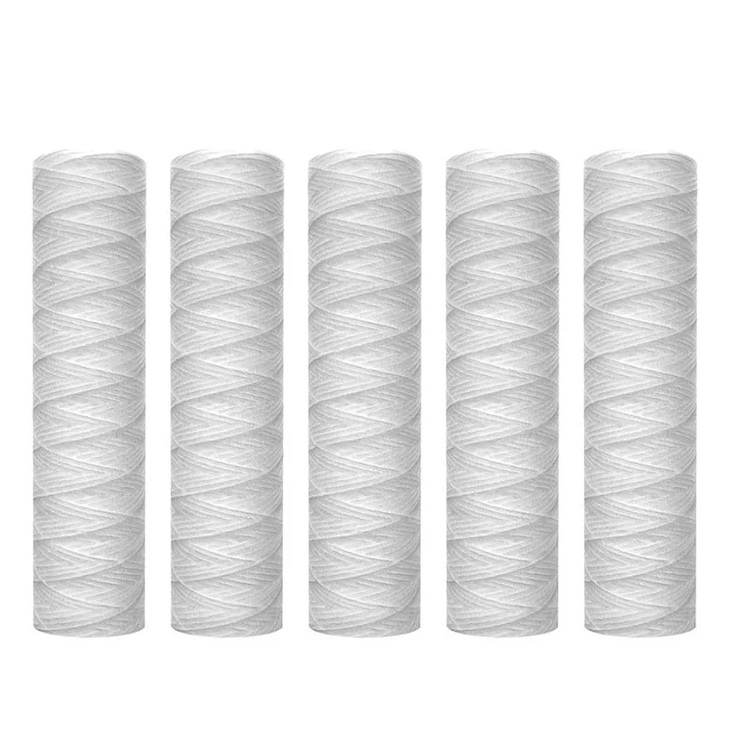 

5 Pcs 1 Micrometre 10 x 2.5 Inch String-Wound Sediment Filter ,Sediment Filter, Universal Replacement RO Unit