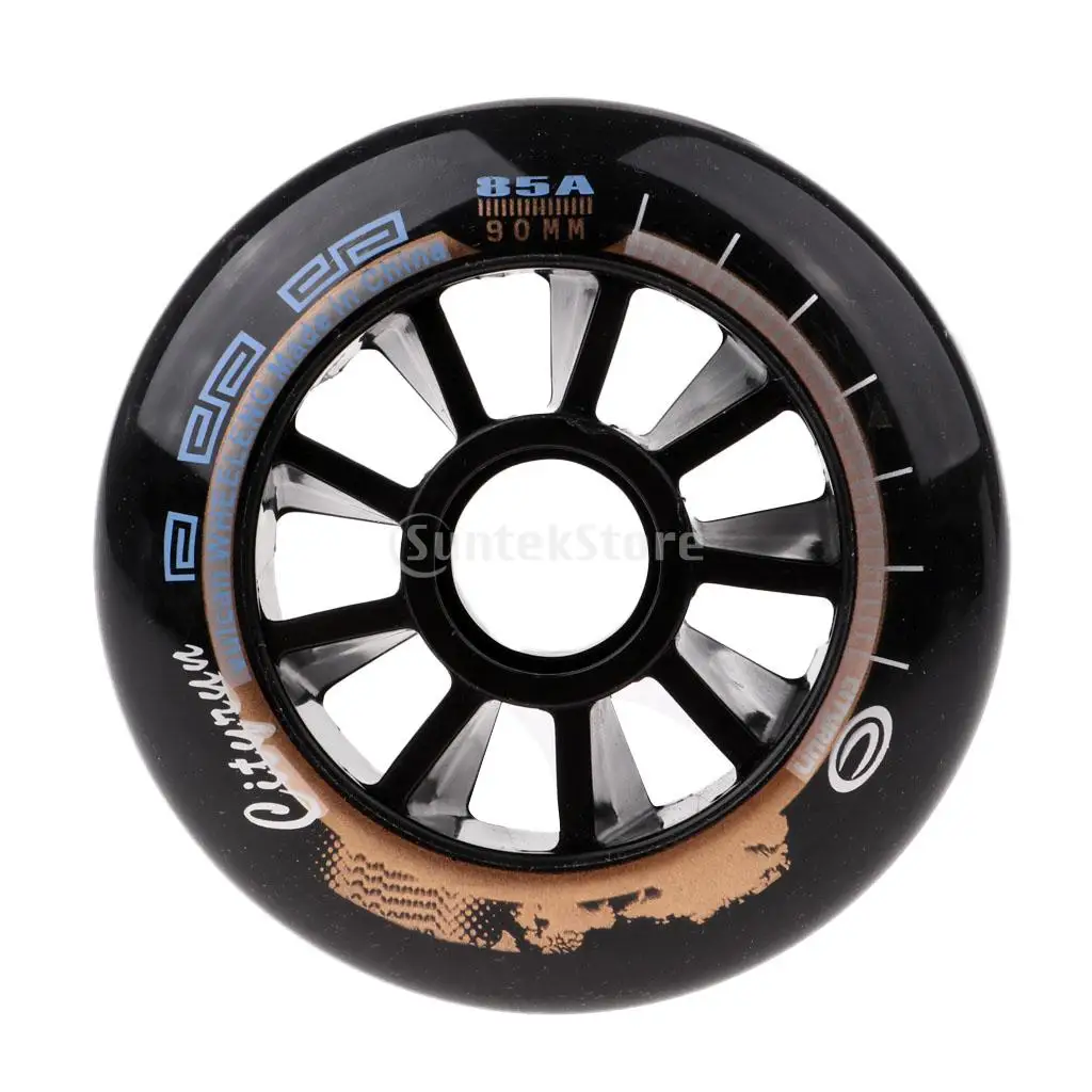 Inline Roller Skate Wheel Replacement Skating Accessory Durable High Elastic Wear-resistant Sports Equipment 90/100/110mm 1pc Roller Skating Wheels