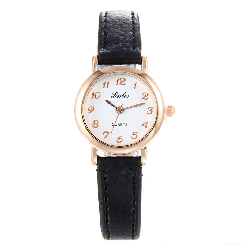

New Style Korean-style Fashion Watch Simple Women's Small Table with Numbers Surface Genuine Leather Small GIRL'S Women's Studen