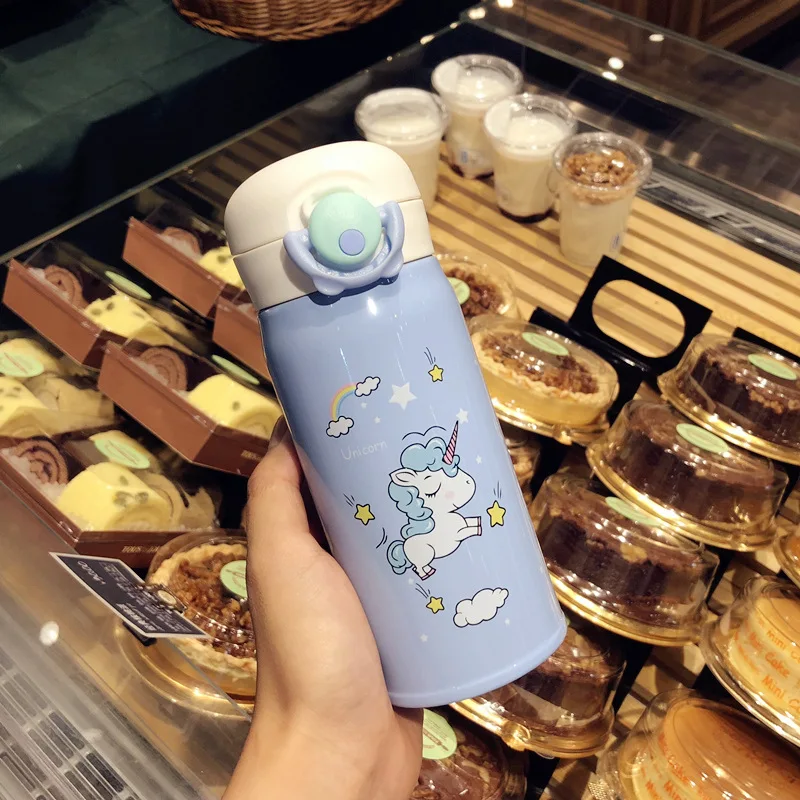 

Korean-style GIRL'S Pink Unicorn Cute Insulated Cup Students Stainless Steel Water Cup Portable Leak-Proof Readily Cup