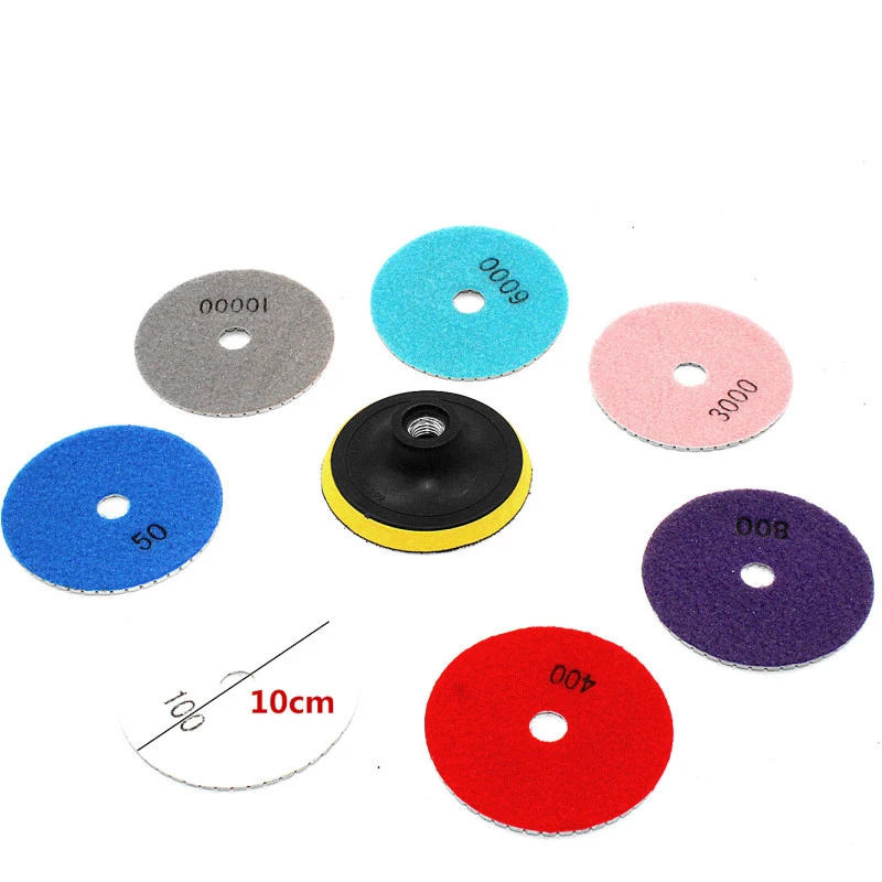 Goede 16 Pcs 4 Inch 100 Mm Diamant Polijsten Kit Nat Droog Voor Graniet Stone Beton Marmer Polijsten Gebruik floor Slijpschijven Set