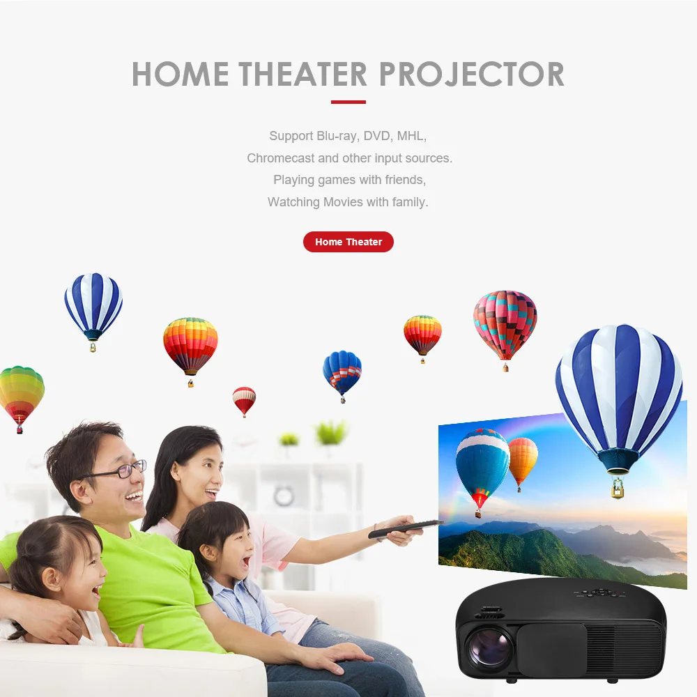 ЖК проектор Full HD LED 1080P поддерживает 50000 часов лампы жизнь с ТВ/2 * HD/2 USB/VGA/AV/порт для