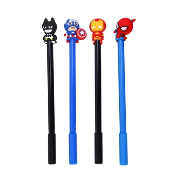 

4 Pcs Cute 0.5mm Super Hero Captain America Iron Man Gel Pens Student Writing Signature Pens New stationery