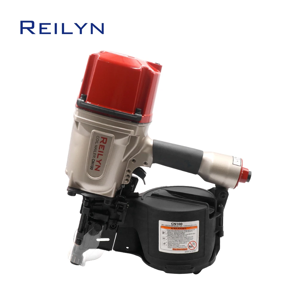 Reilyn Coil Nailer CN100 Pneumatic Air Nailer for Wood Working Furniture Roof Sheathing Tool Air Nailer Tools water brush solar panel power panel cleaning equipment tools photovoltaic high altitude roof washing brush