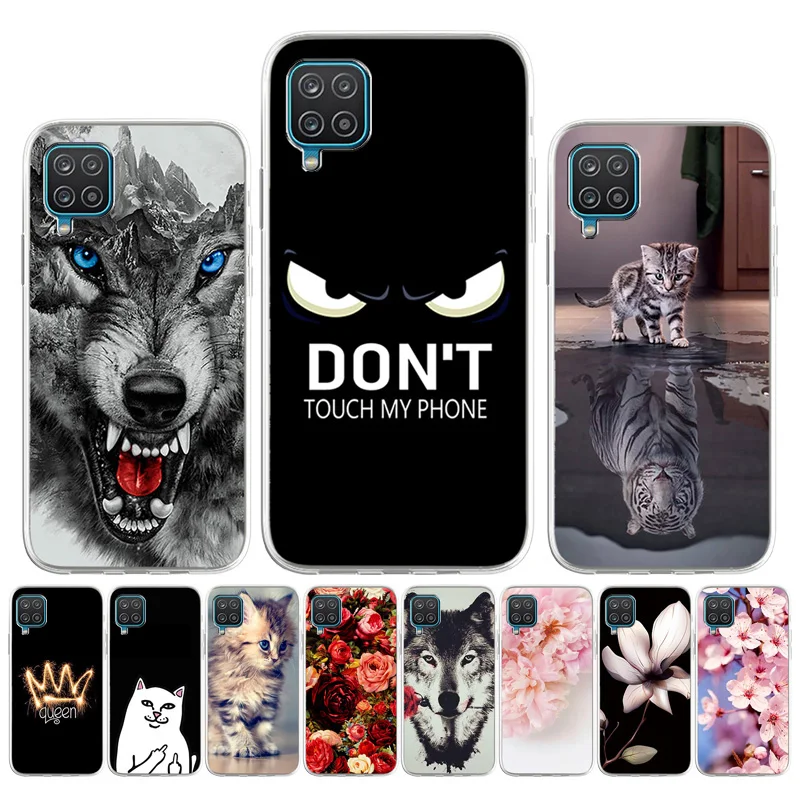Protective Case For Samsung Galaxy A12 Case Silicon Cute Cat Animal Funda Samsung A21s A32 A52 A72 A41 A51 A71 A42 A 12 32 Cover