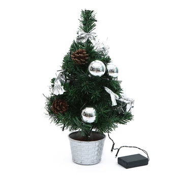 

Mini Desktop Christmas Tree with LED Lights Artificial Plant Christmas Decor for Home Wedding Xmas Festival Present for Children