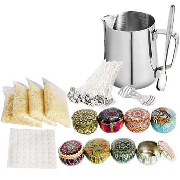 

Hot Sale Candle Making Kit with Melting Pot Candle Wicks Candle Sticker Wicks Holder Candle for DIY Candle Making