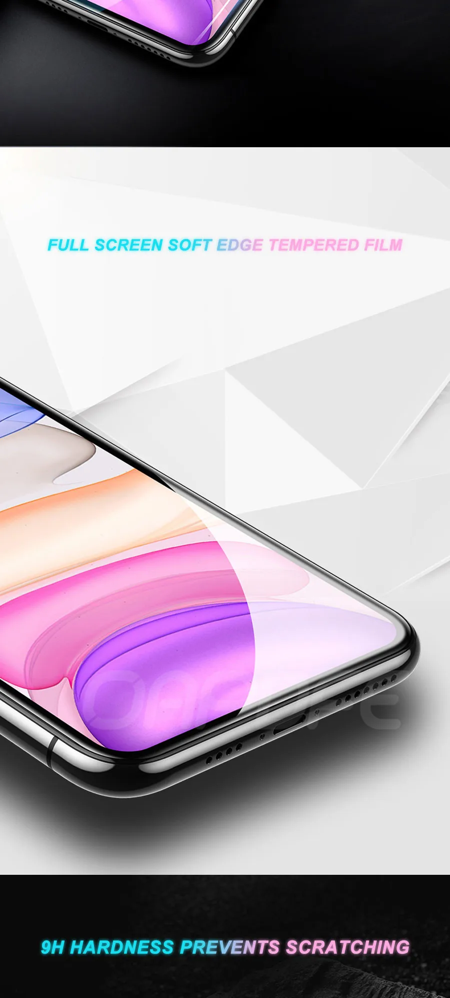 100D защитное закаленное стекло для iPhone 11 Pro X XR XS Max Защитное стекло для iPhone 8 7 6 6S Plus защитная пленка