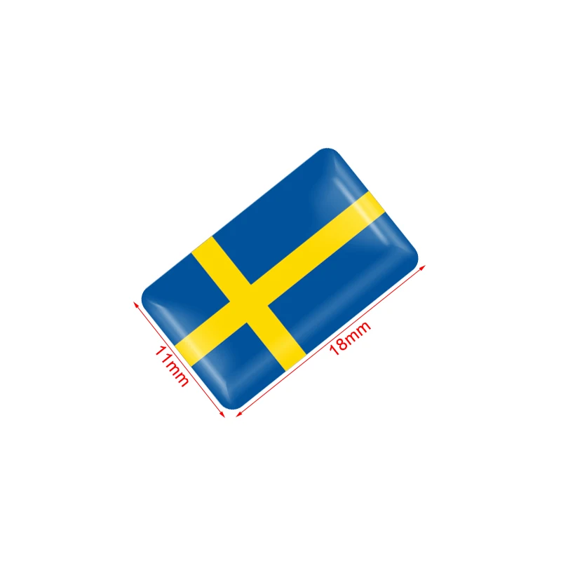 10Pcs Swedish flag Steering wheel 3D Epoxy Car fit for Volvo V40 V60 S60L Shield Car Sticker Sweden National Emblem Car styling