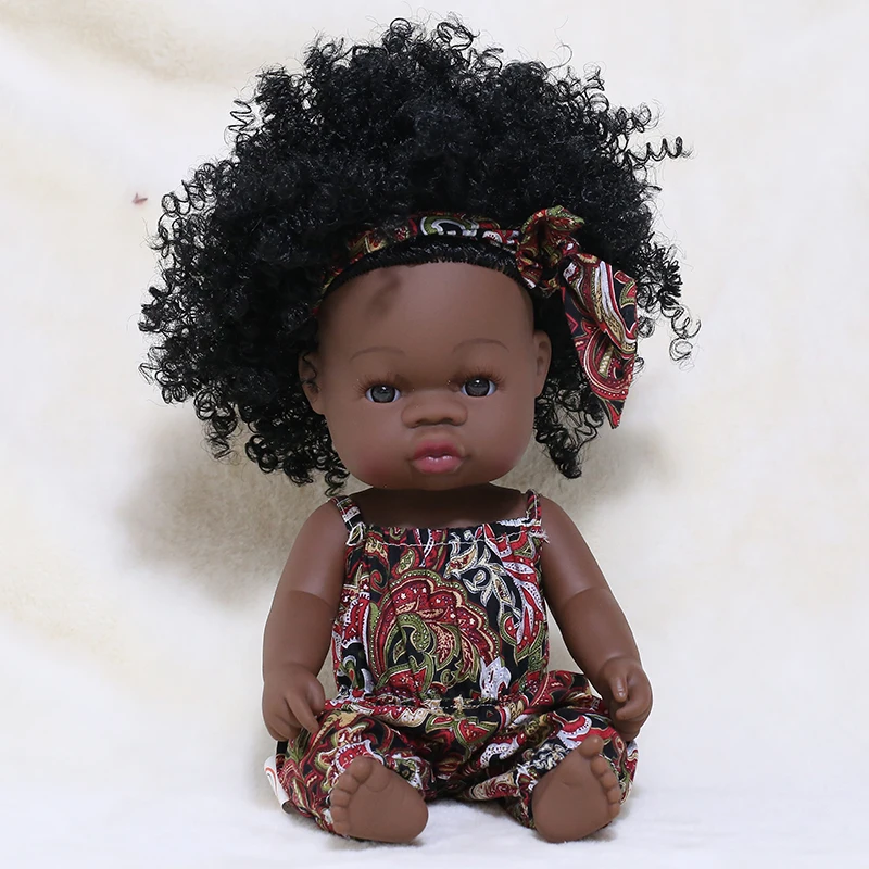 35CM American Reborn Black Baby Doll Bath Play Full Silicone Vinyl Baby Dolls Lifelike Newborn Baby Doll Toy Girl Christmas Gift 14