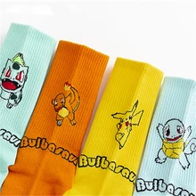 Новинка; хлопковые жаккардовые носки с покемонами пикачу; высококачественная одежда; Новинка; зимние женские носки в стиле Харадзюку; Damesokken