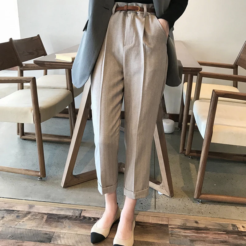 

2020 Casual Loose Pants Women Korean Style Streetwear High Waist Black Trousers Vintage Womens Clothes Pantalones Anchos Mujer
