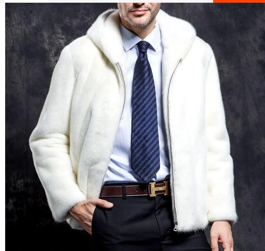 Белые мужские куртки с капюшоном, 6XL, зима-осень, меховые куртки, 7XL, искусственный мех норки, мужские пальто, большие размеры, повседневная верхняя одежда, топы, J1648-8