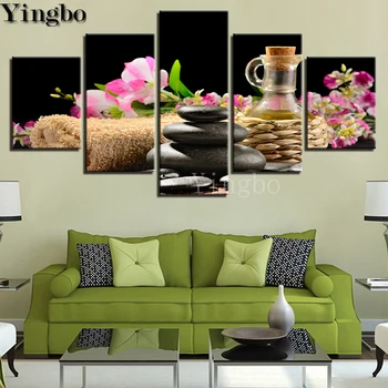 

Full DIY 5D Diamond Painting Still life orchid stones Cross Stitch Diamond Embroidery Patterns rhinestones Diamond Mosaic 5 Pcs