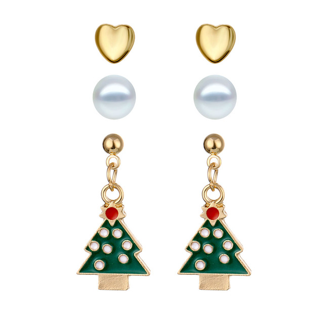 Christmas Gift Santa Claus Christmas Tree Snowflakes Drop Earrings Women 2020 Statement Fashion Jewelry Oorbellen New Year