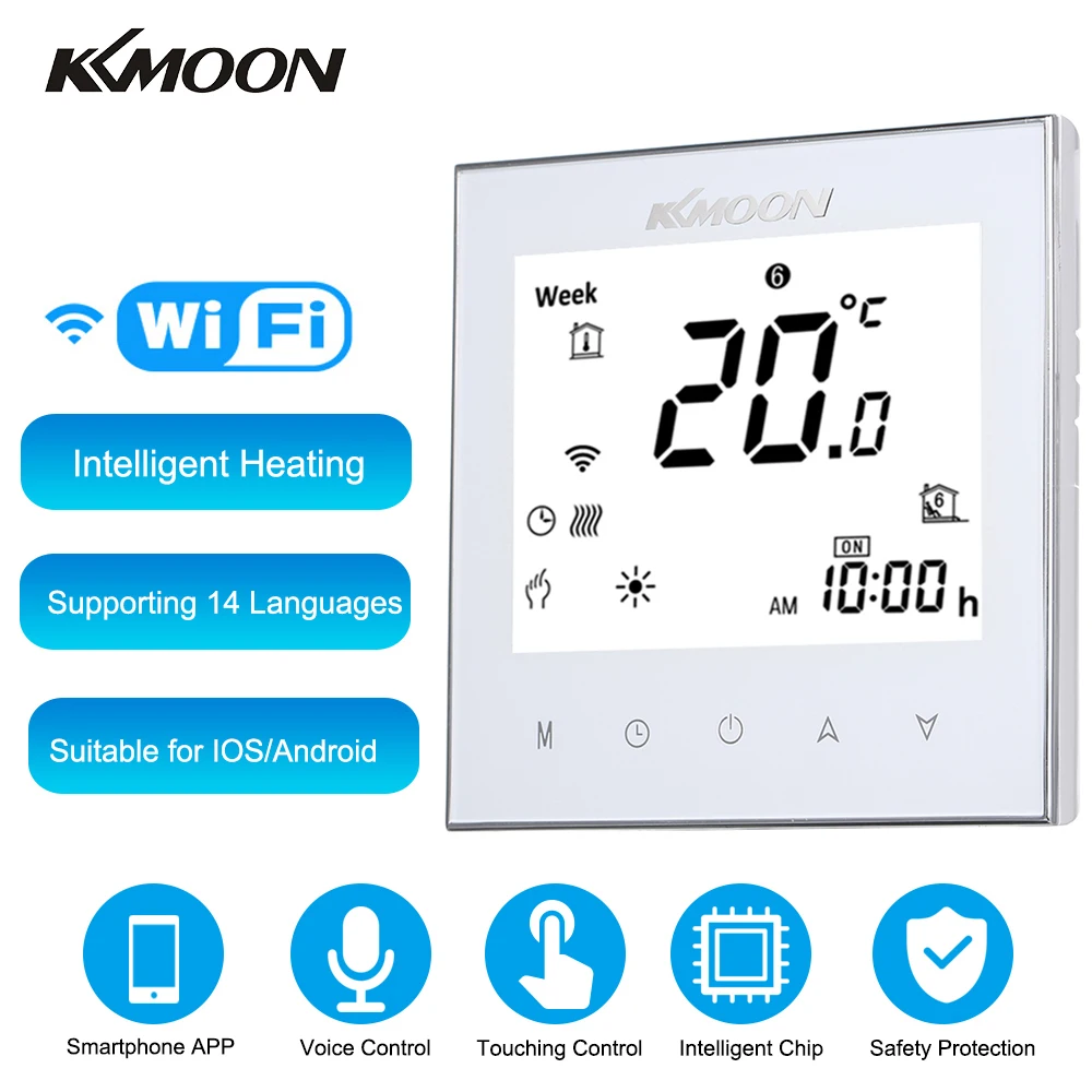 KKmoon цифровой термостатический водонагреватель энергосберегающий AC 95-240V 5A Функция касания экрана ЖК-дисплей домашний комнатный регулятор