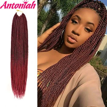 

ANTONIAH Bug 18inch 30roots/Pack Senegalese Twist Synthetic Braiding Heat Resistant Hair Extensions Ombre Crochet Hair