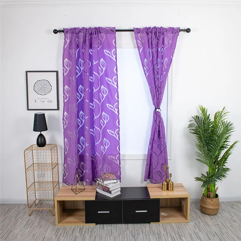 Trees Sheer Curtain Tulle Window Treatment Voile Drape Valance Fabric curtains for bedroom rideaux pour le salon  #4O09 (1)