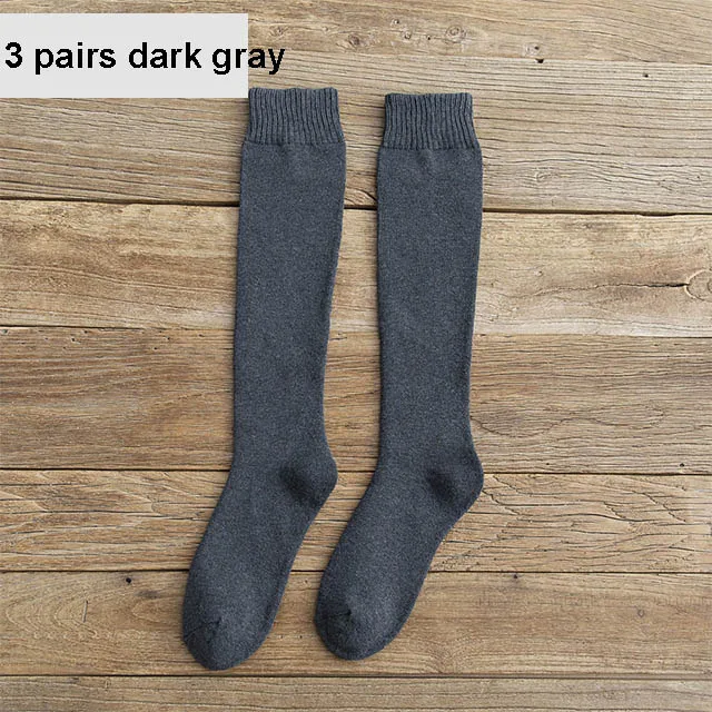 Компрессионные теплые носки мужские новые зимние бархат теплые на зиму Гольфы махровые носки хлопок утолщаются покрытие икры meias - Цвет: 3 dark gray