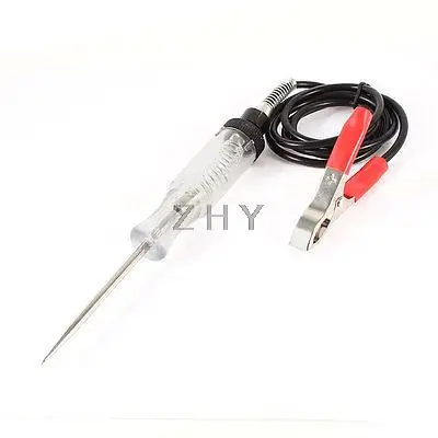 

Car Clear Plastic Handle Black Cap Circuit Voltage Tester Test Pen DC 12V
