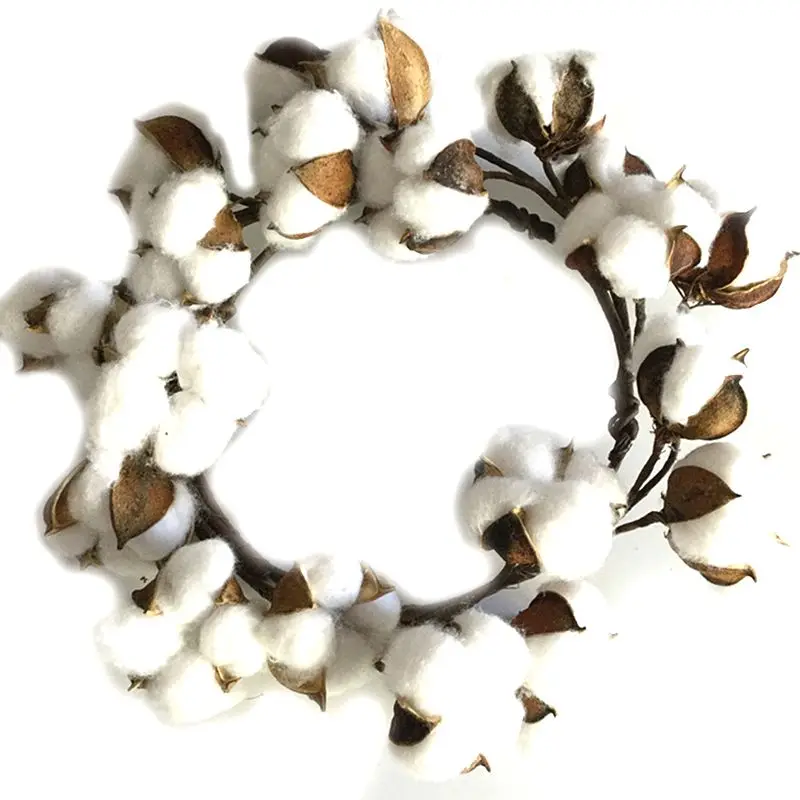 

Cotton ring simulation cotton wreath Christmas wreath door link day decoration hanging decoration welcome decoration