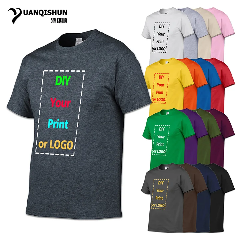 Мужская футболка с принтом YUANQISHUN белая логотипом 17 цветов|tees brands|men brand tshirtmen tshirt |