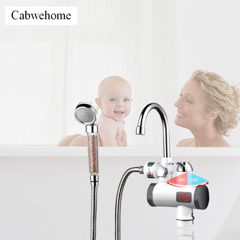 Cabwehome водонагреватель для душа 220 В кухонный кран Мгновенный водонагреватель кран мгновенные нагреватели проточный водонагреватель Torneira