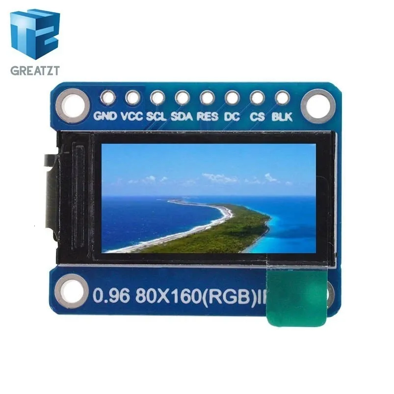 GREATZT TFT дисплей 0,96/1,3 дюймов ips 7P SPI HD 65K полноцветный ЖК-модуль ST7735 Привод IC 80*160(не OLED) для Arduino