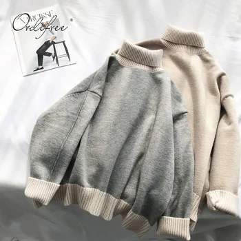 

Ordifree 2019 Autumn Winter Women Turtleneck Sweater Loose Casual Thick Warm Oversized Sweater Knitted Pullover