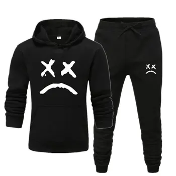 

Lil peep funny hoodies 2019 lil peep printed sweatshirts+Jogger pants for men casual fleece streetwear hoodies cry baby lil peep